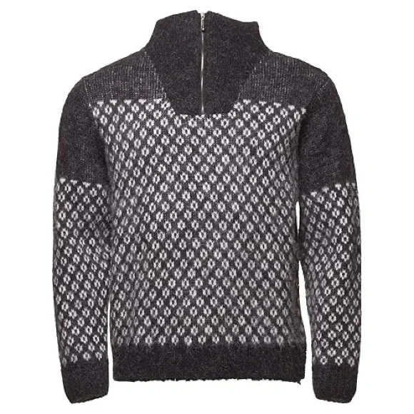 Vik Wool Icelandic Wool Sweater Nordic Zip Neck Made in Iceland - Picture 2 of 12